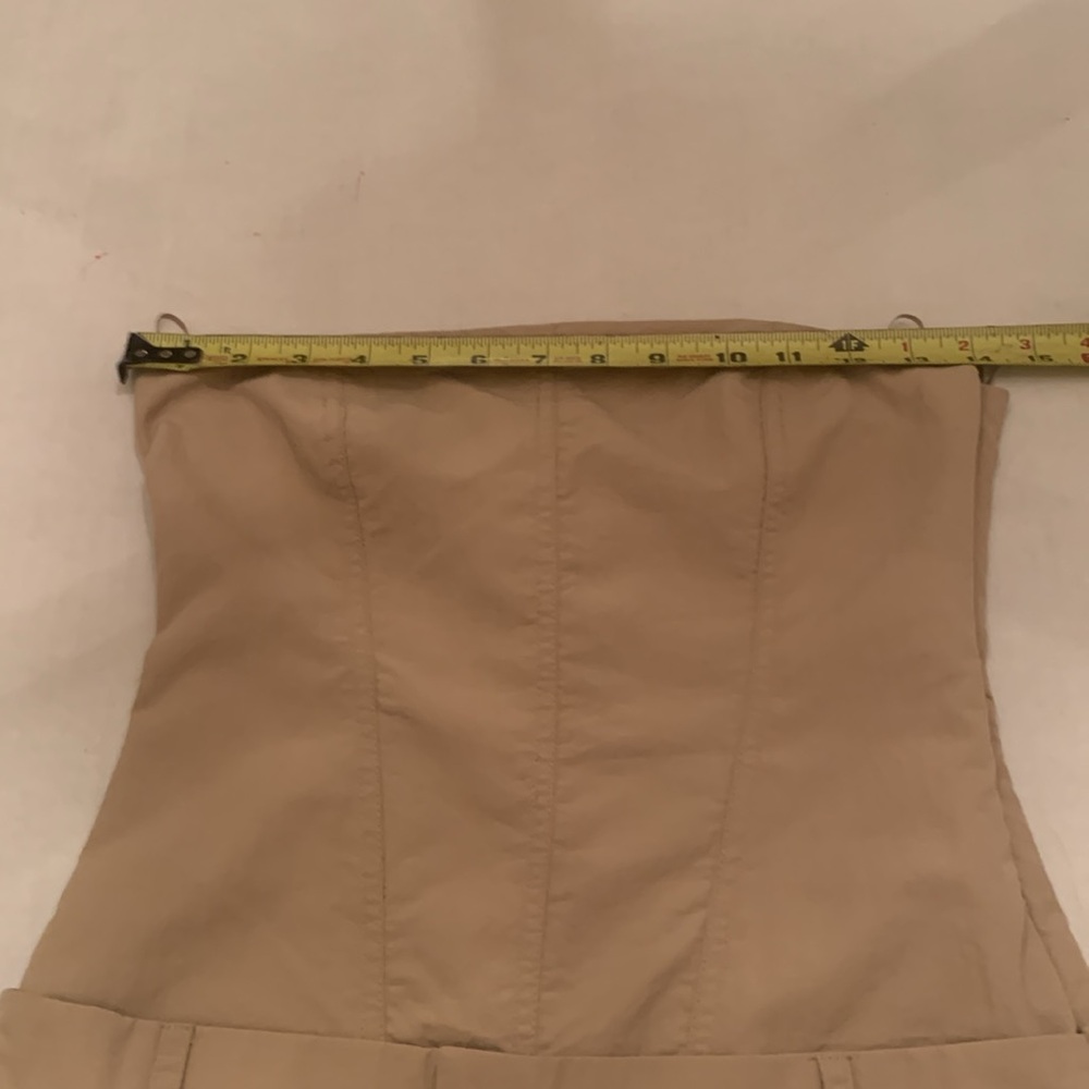 NWOT ZARA WOMEN BEIGE STRAPLESS WIDE LEG JUMPSUIT  Size XS - Picture 3 of 9